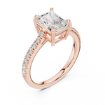 Gold 2Ct Radiant Pave Lab Grown Diamond Vireya Ring