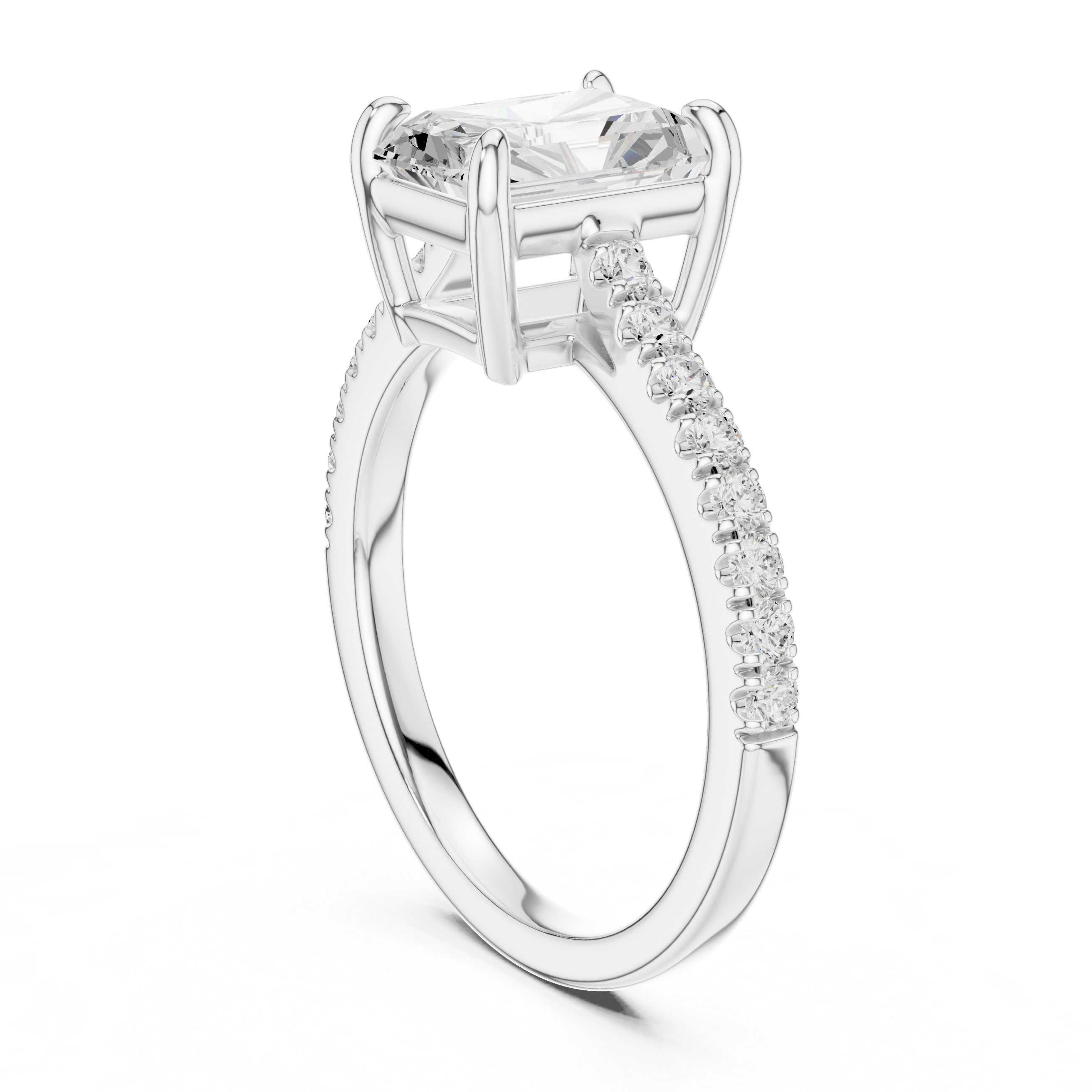 Gold 2Ct Radiant Pave Lab Grown Diamond Vireya Ring