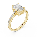 Gold 2Ct Radiant Pave Lab Grown Diamond Vireya Ring