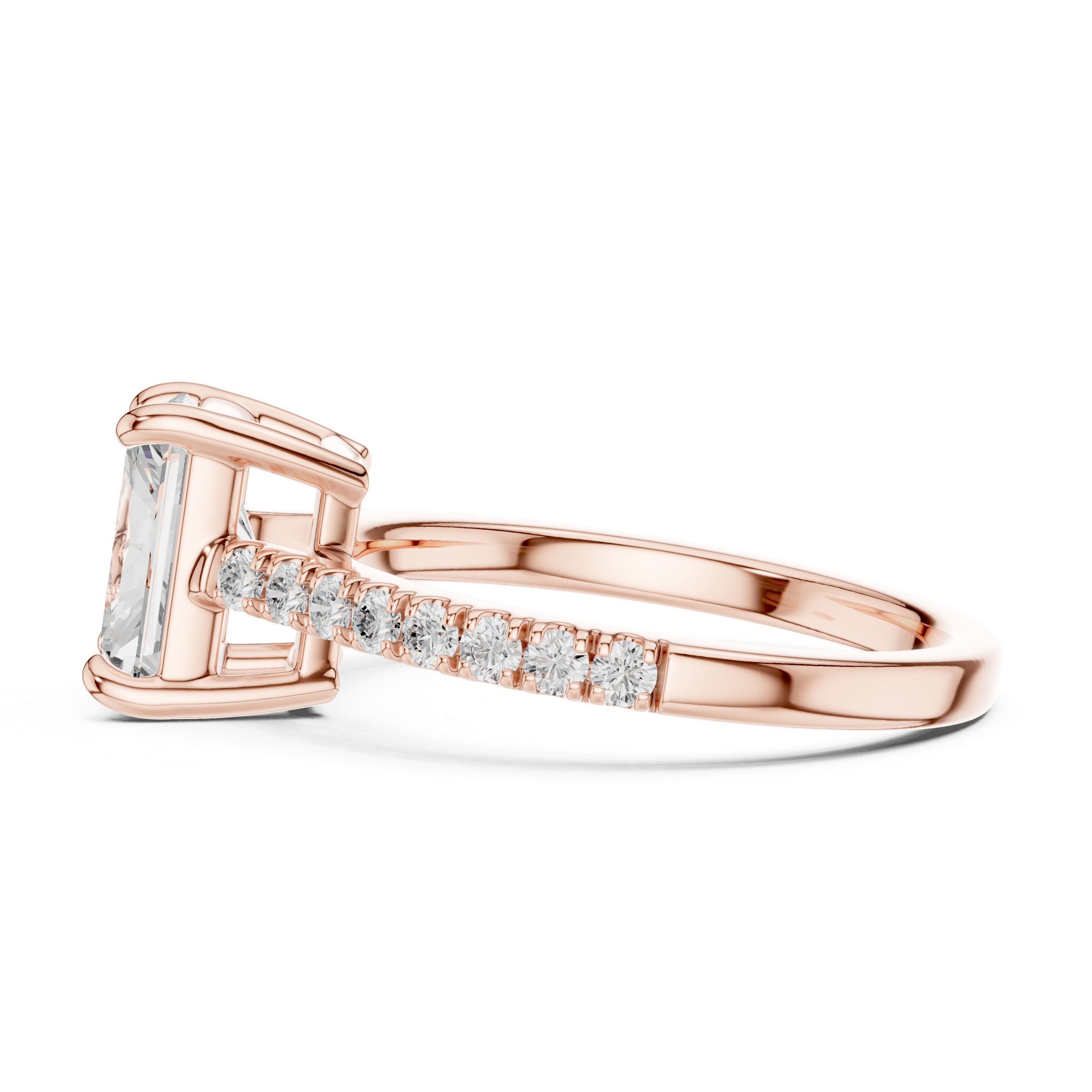 Gold 2Ct Radiant Pave Lab Grown Diamond Vireya Ring