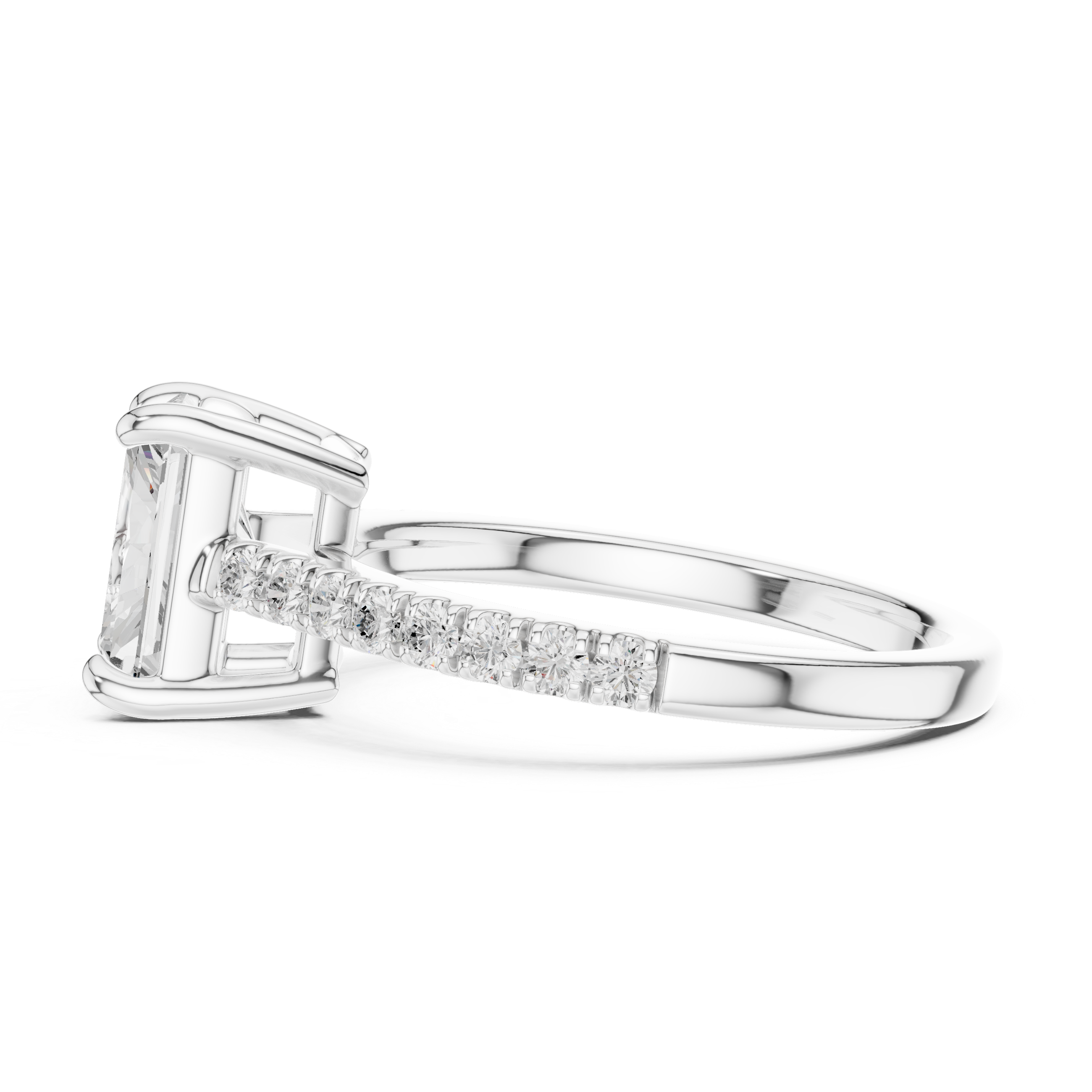 Gold 2Ct Radiant Pave Lab Grown Diamond Vireya Ring