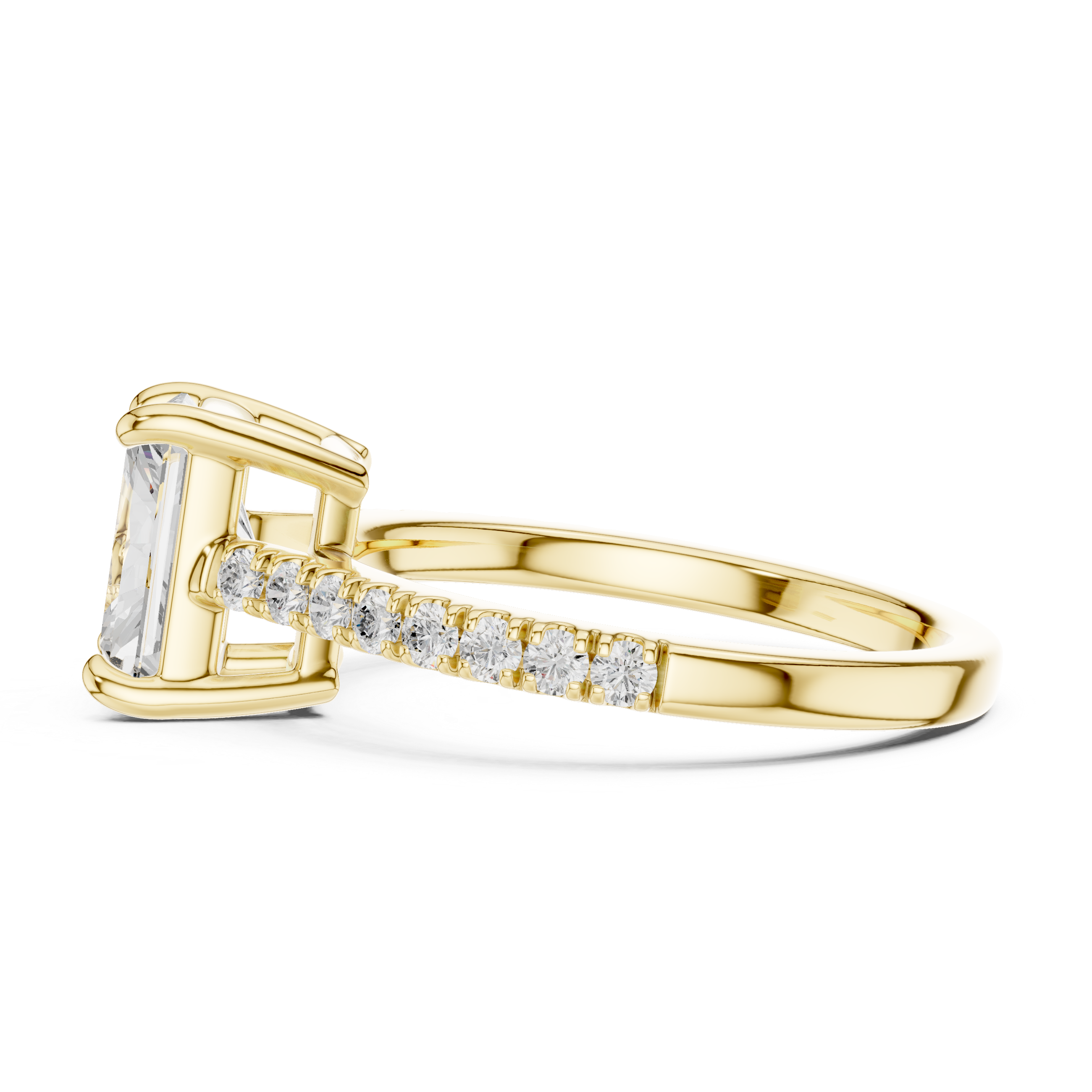 Gold 2Ct Radiant Pave Lab Grown Diamond Vireya Ring