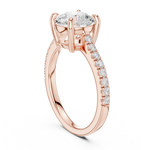 Gold 2Ct Round Cut Pave Lab Grown Diamond Lelina Ring