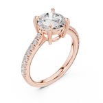 Gold 2Ct Round Cut Pave Lab Grown Diamond Lelina Ring