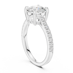 Gold 2Ct Round Cut Pave Lab Grown Diamond Lelina Ring