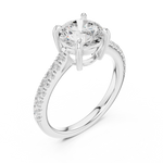 Gold 2Ct Round Cut Pave Lab Grown Diamond Lelina Ring