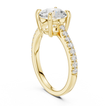 Gold 2Ct Round Cut Pave Lab Grown Diamond Lelina Ring