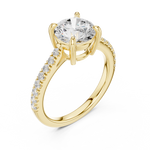 Gold 2Ct Round Cut Pave Lab Grown Diamond Lelina Ring