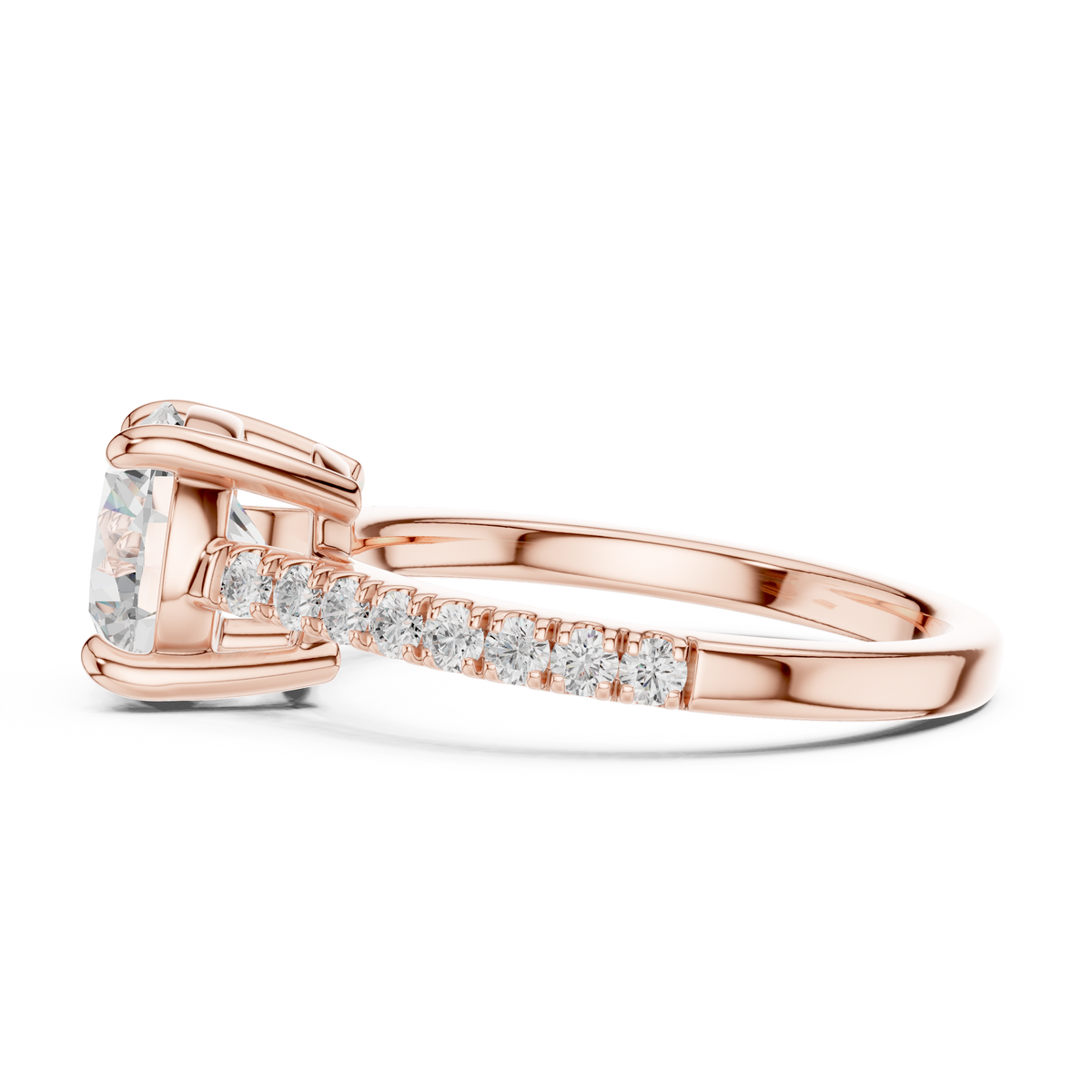 Gold 2Ct Round Cut Pave Lab Grown Diamond Lelina Ring