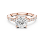 Gold 2Ct Round Cut Pave Lab Grown Diamond Lelina Ring
