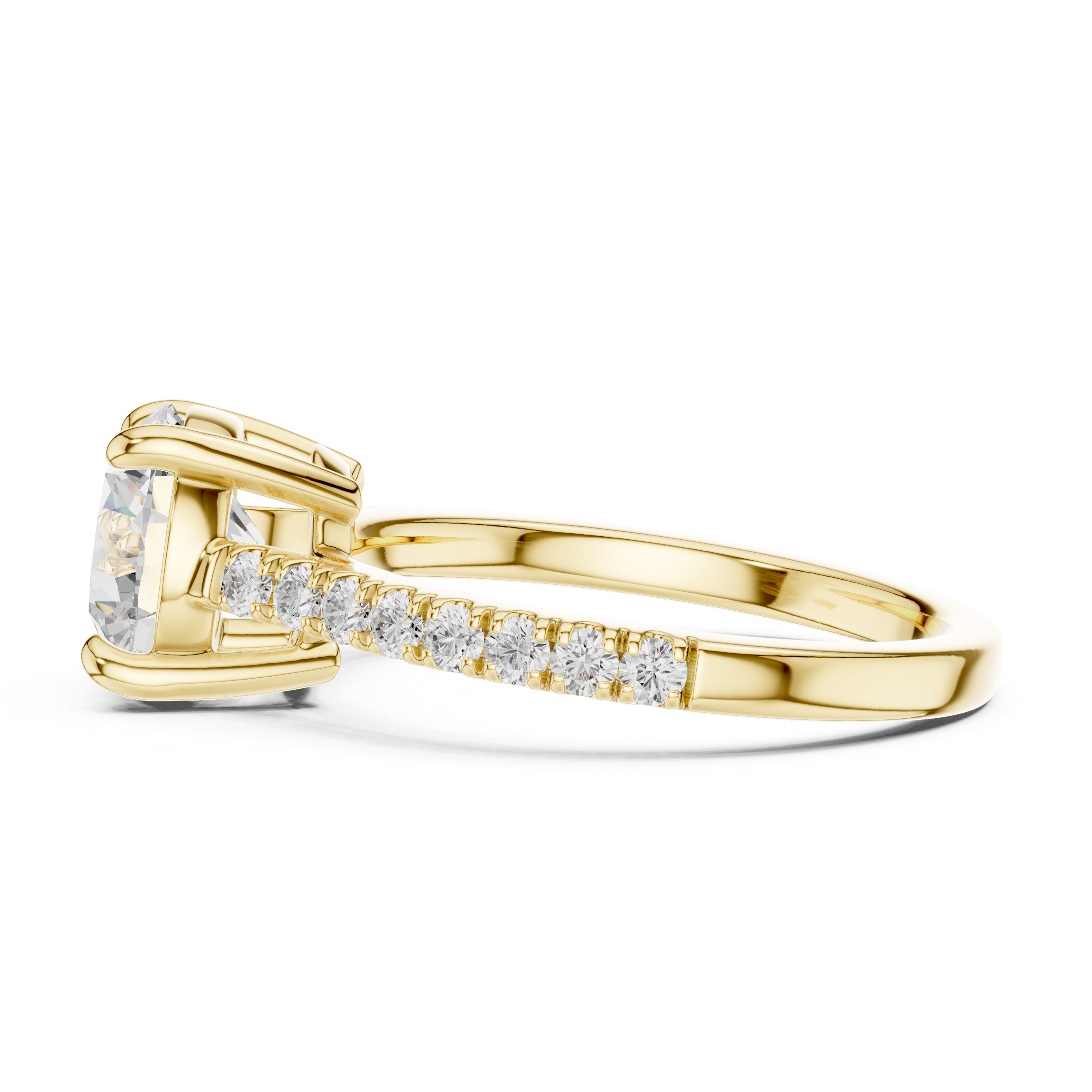 Gold 2Ct Round Cut Pave Lab Grown Diamond Lelina Ring