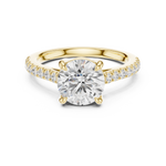 Gold 2Ct Round Cut Pave Lab Grown Diamond Lelina Ring