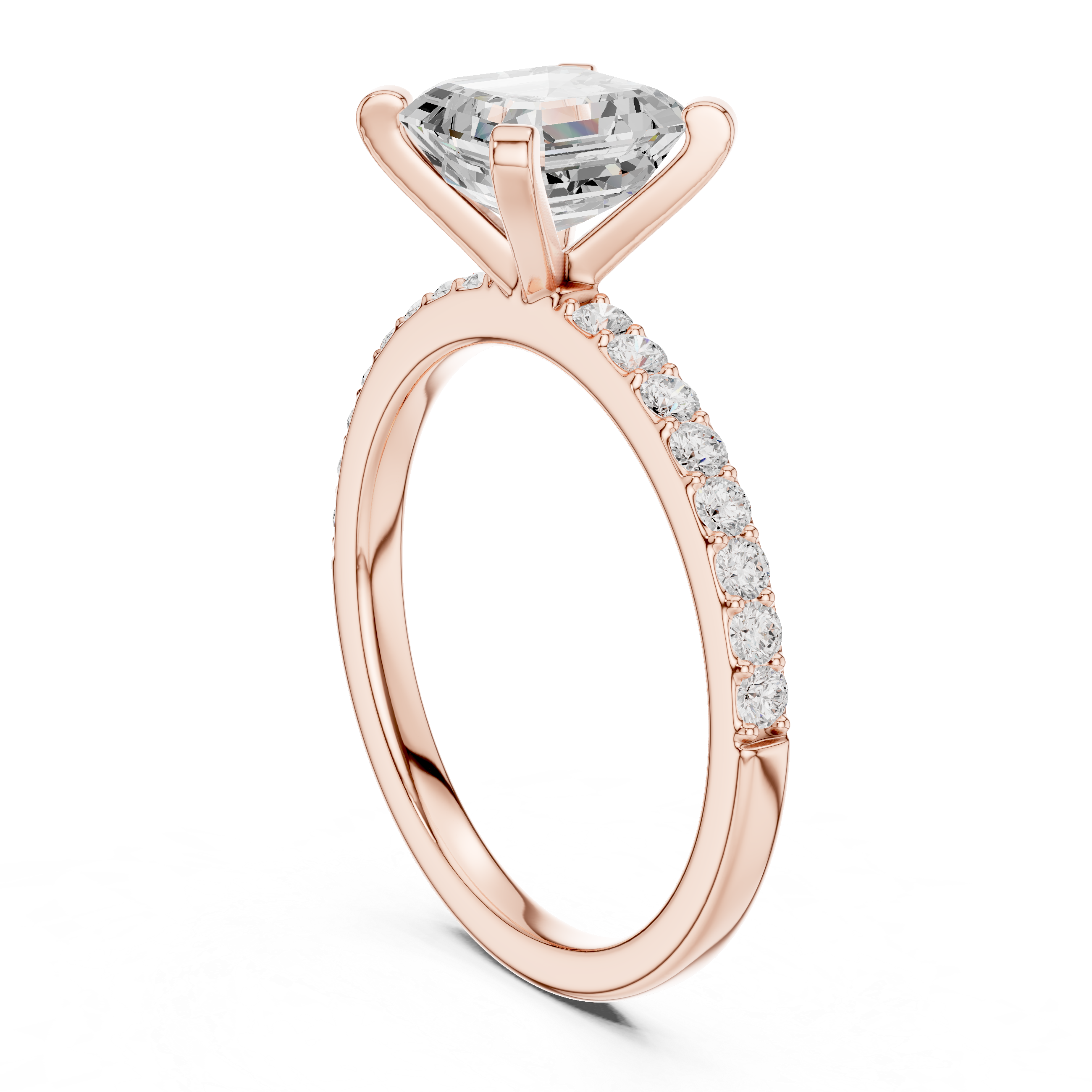 Gold 2Ct Asscher Pave Lab Grown Diamond Kilji Ring