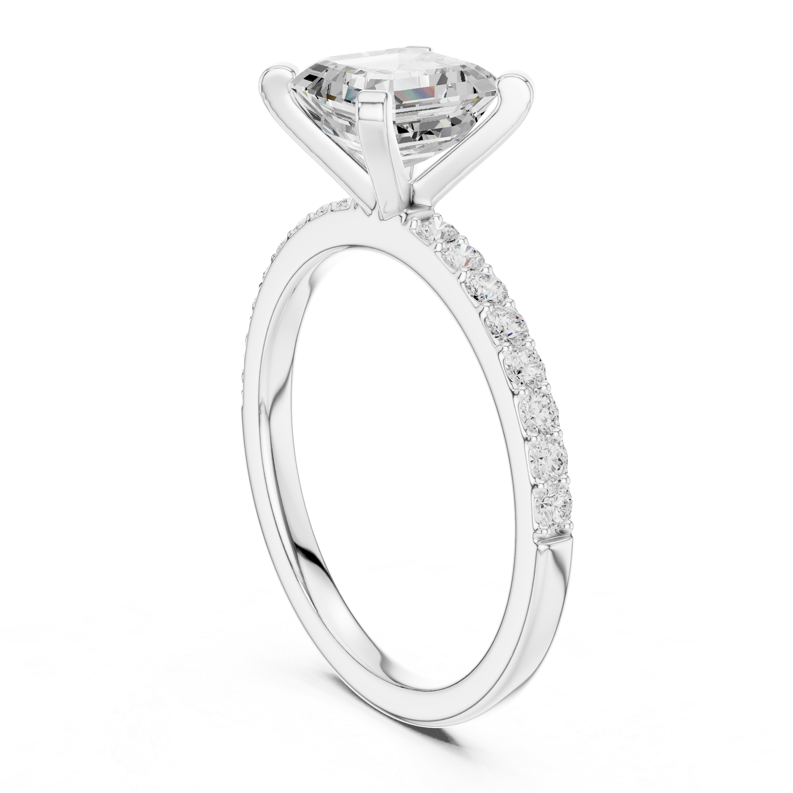 Gold 2Ct Asscher Pave Lab Grown Diamond Kilji Ring