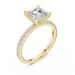 Gold 2Ct Asscher Pave Lab Grown Diamond Kilji Ring