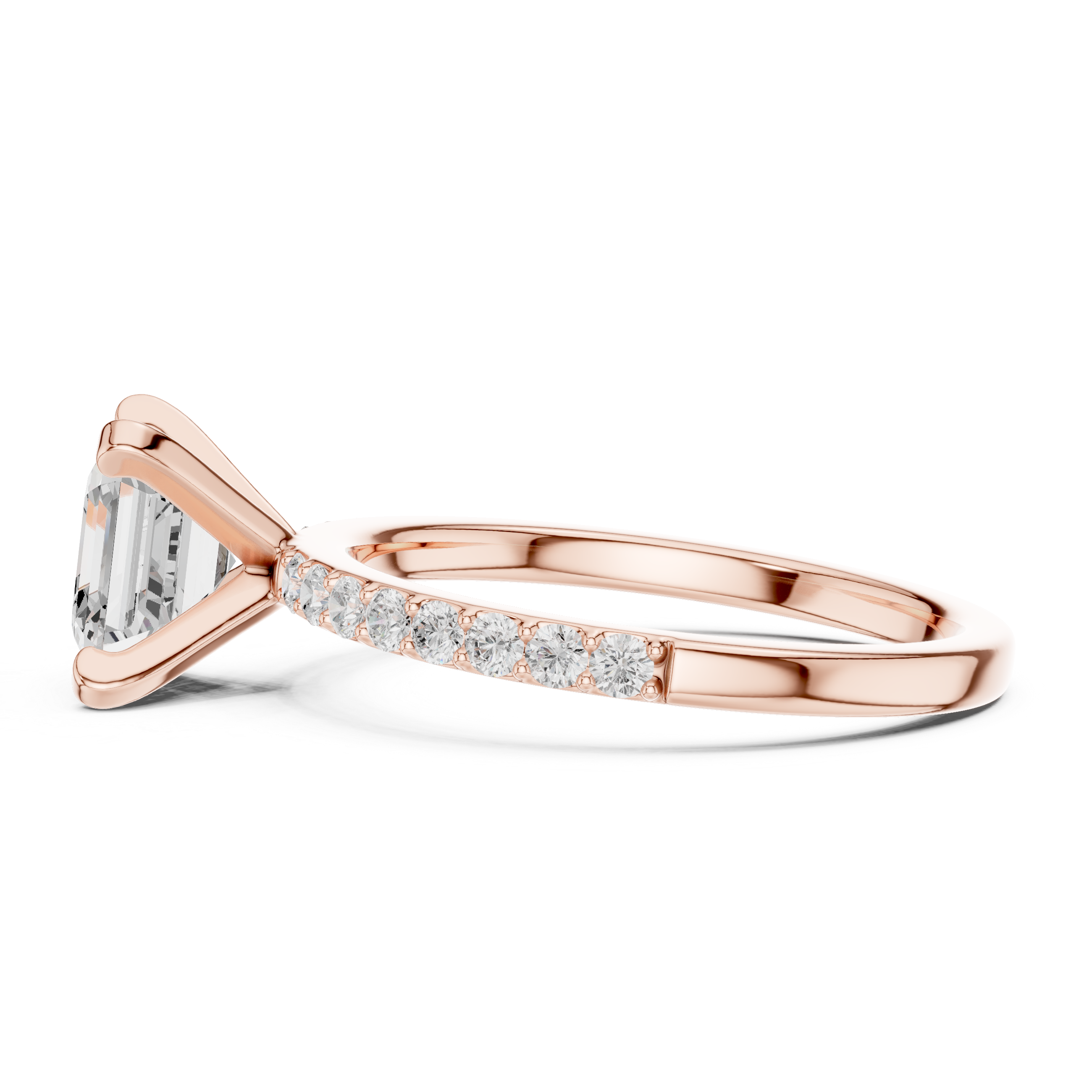 Gold 2Ct Asscher Pave Lab Grown Diamond Kilji Ring