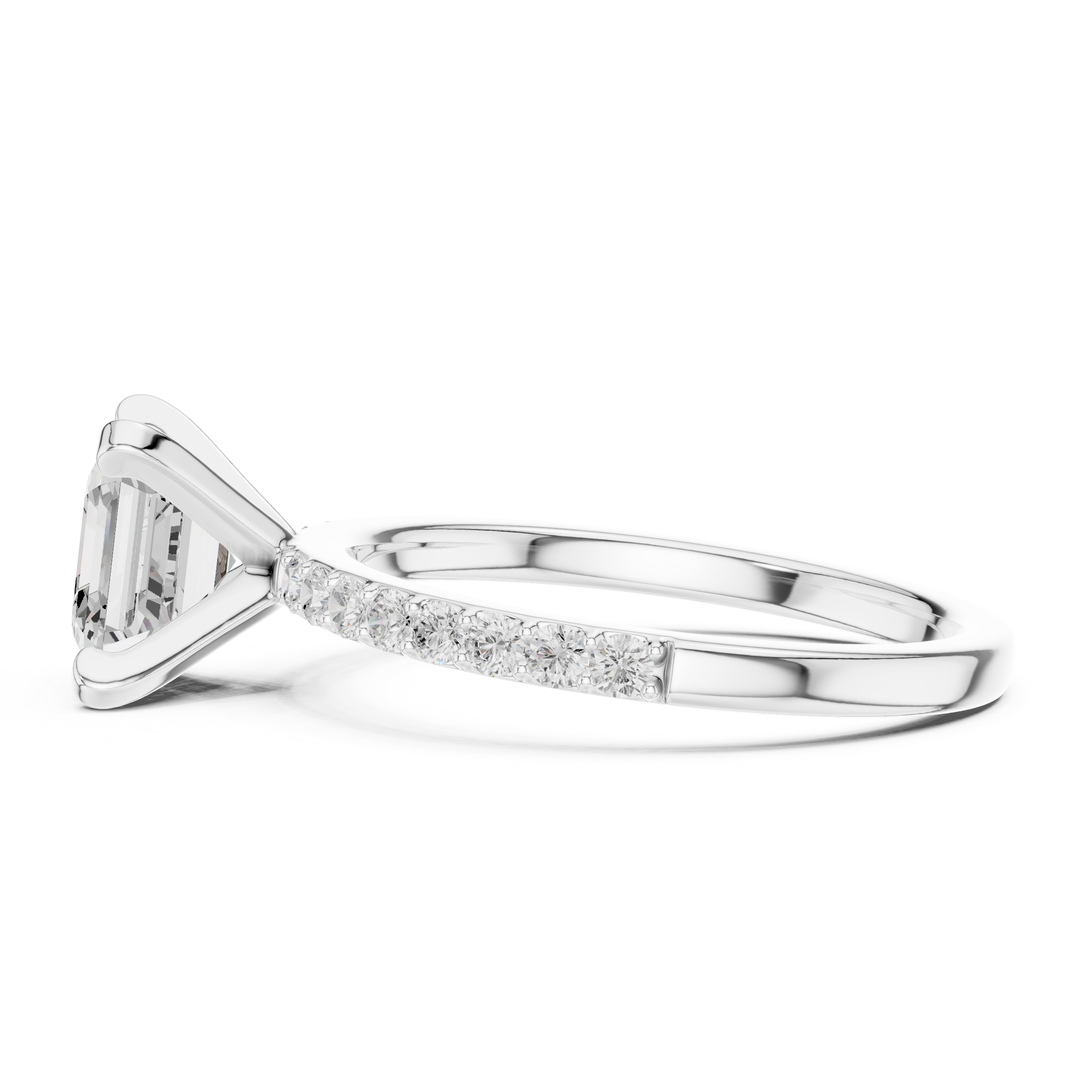 Gold 2Ct Asscher Pave Lab Grown Diamond Kilji Ring