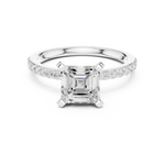 Gold 2Ct Asscher Pave Lab Grown Diamond Kilji Ring
