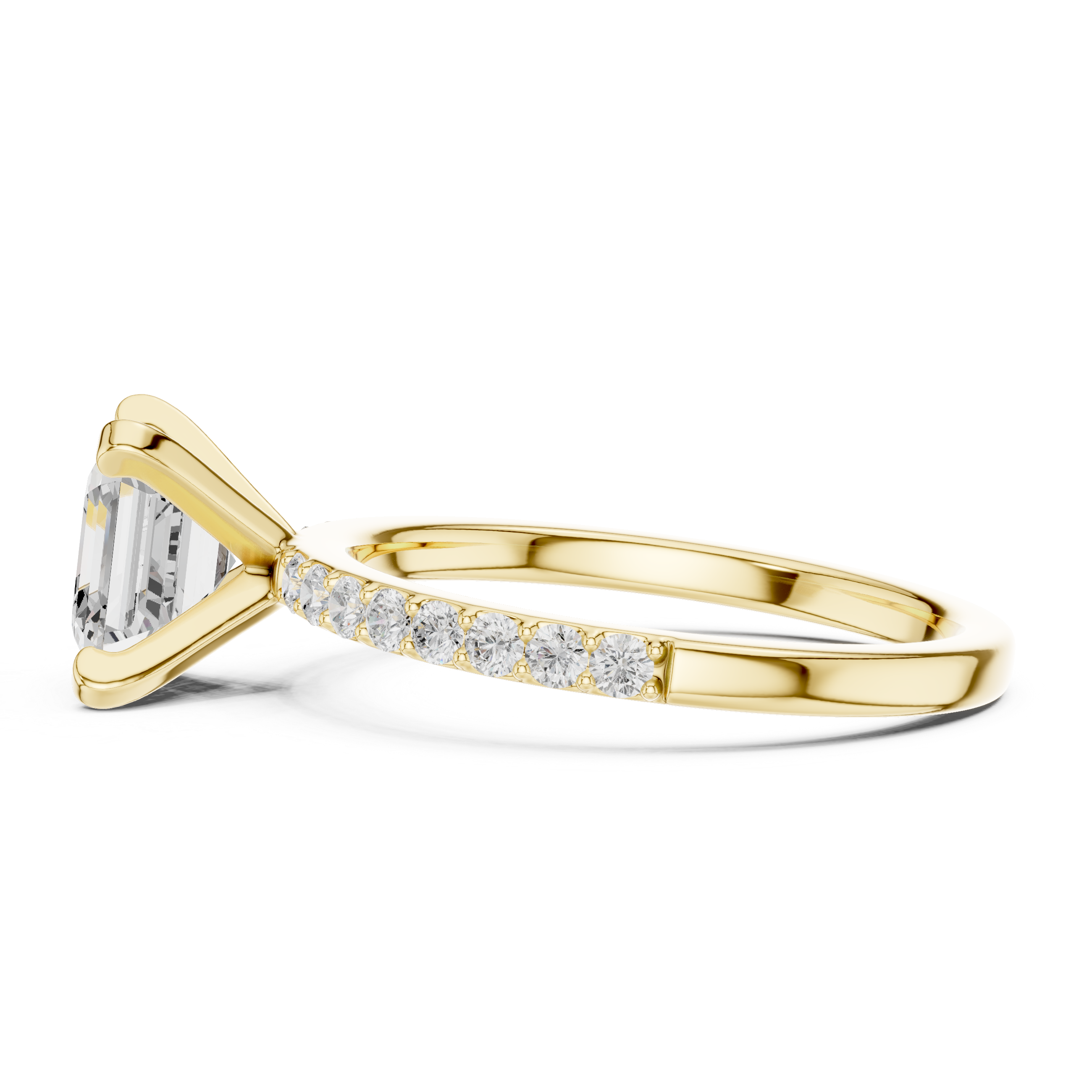 Gold 2Ct Asscher Pave Lab Grown Diamond Kilji Ring
