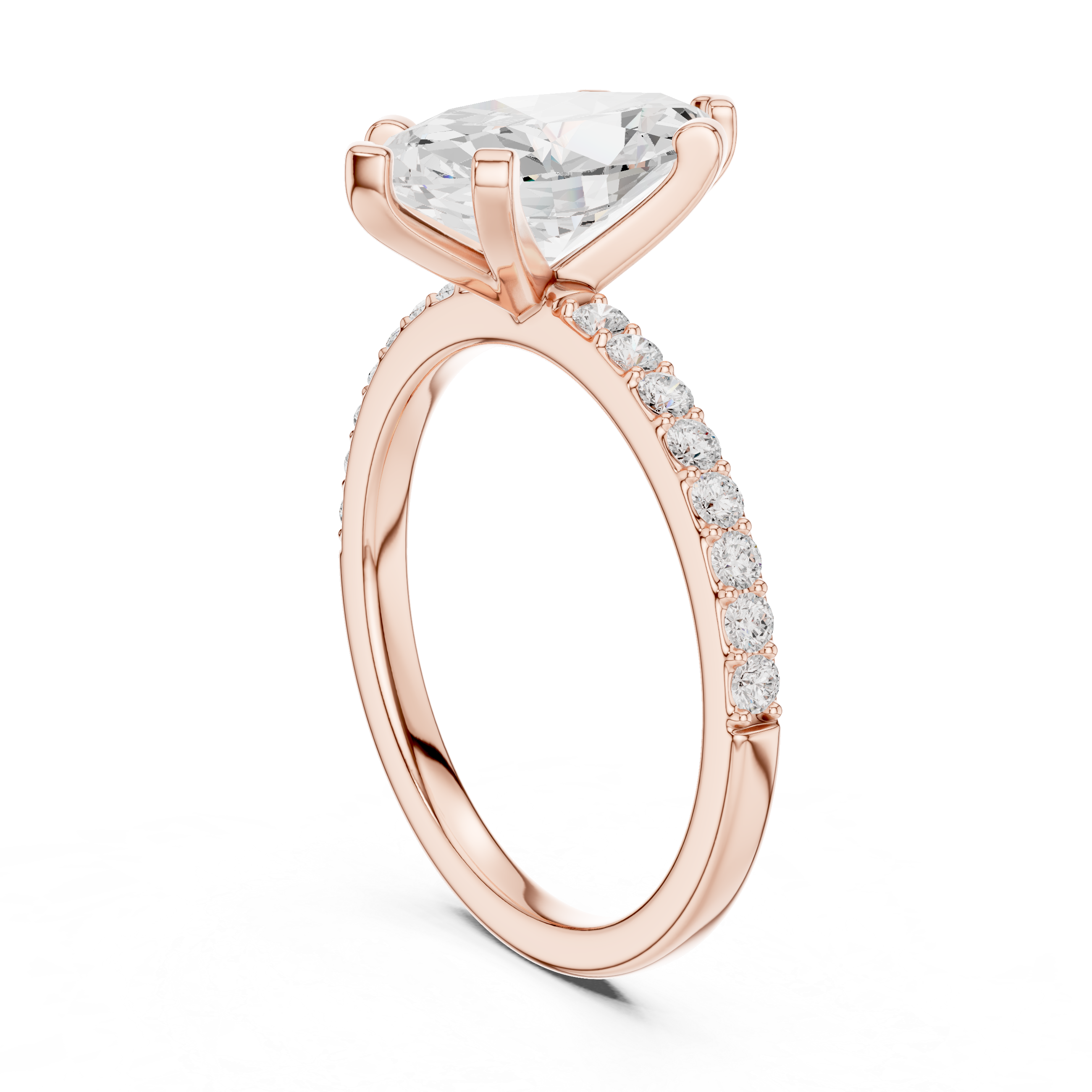 Gold 2Ct Marquise Cut Pave Lab Grown Diamond Jeselle Ring