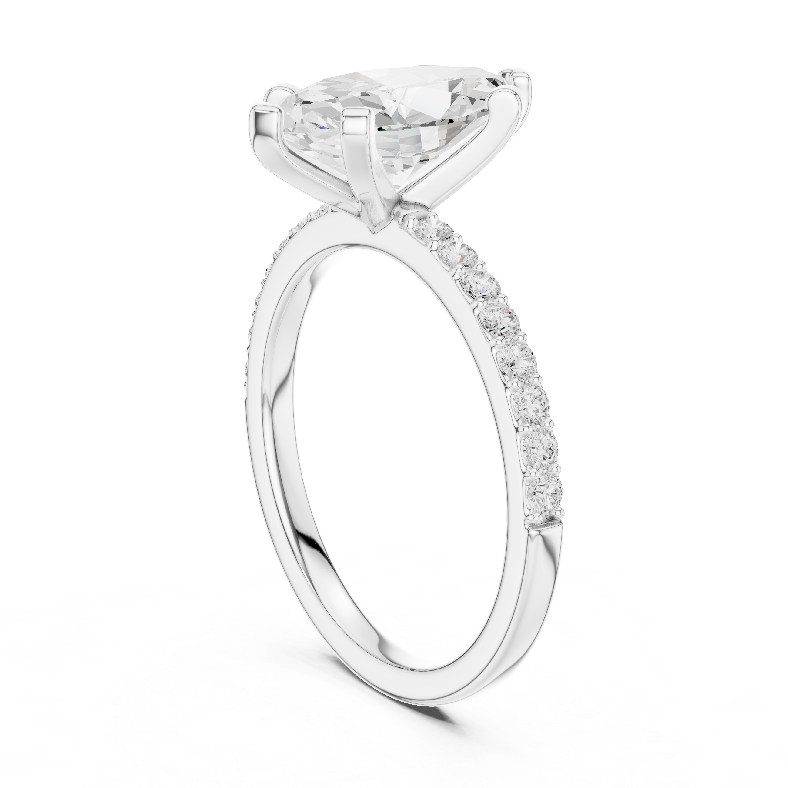 Gold 2Ct Marquise Cut Pave Lab Grown Diamond Jeselle Ring