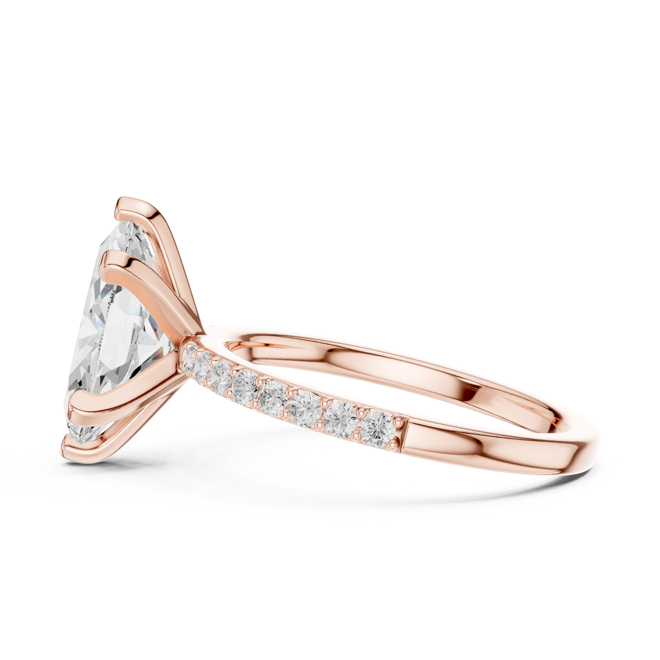 Gold 2Ct Marquise Cut Pave Lab Grown Diamond Jeselle Ring