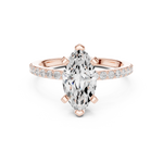 Gold 2Ct Marquise Cut Pave Lab Grown Diamond Jeselle Ring