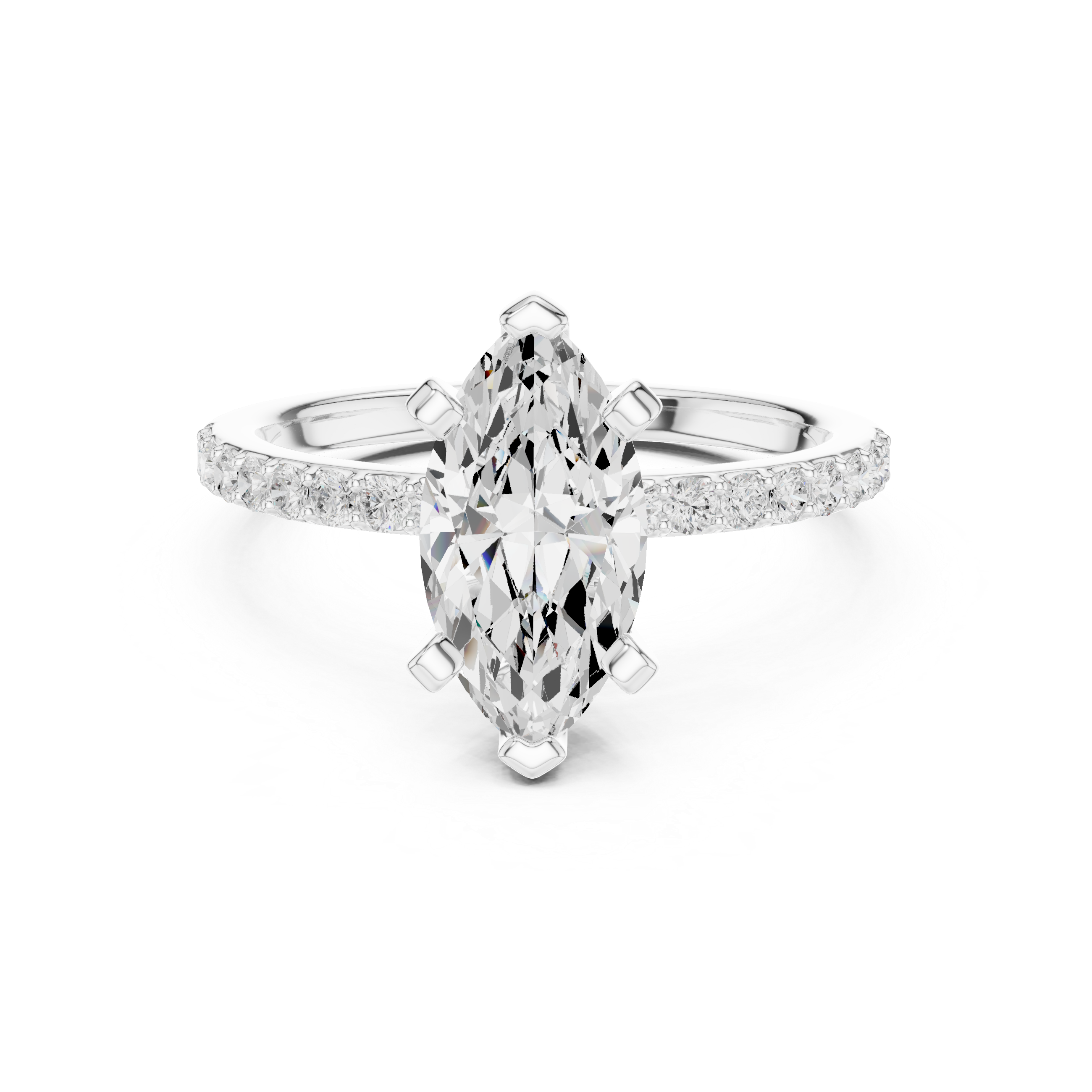 Gold 2Ct Marquise Cut Pave Lab Grown Diamond Jeselle Ring