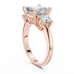 Gold 2 5Ct Asscher Three Stone Lab Grown Diamond Jesira Ring