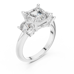 Gold 2 5Ct Asscher Three Stone Lab Grown Diamond Jesira Ring