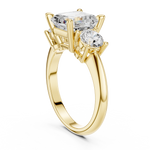 Gold 2 5Ct Asscher Three Stone Lab Grown Diamond Jesira Ring