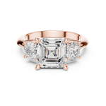 Gold 2 5Ct Asscher Three Stone Lab Grown Diamond Jesira Ring