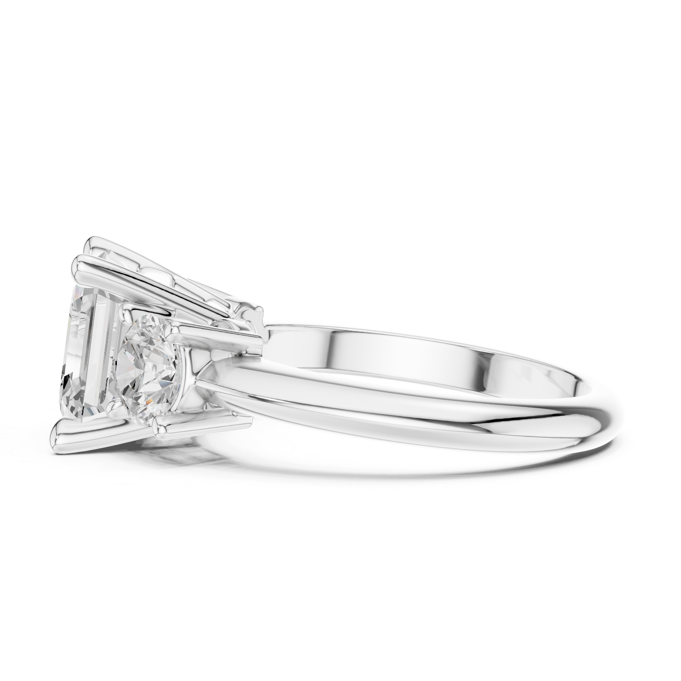 Gold 2 5Ct Asscher Three Stone Lab Grown Diamond Jesira Ring