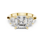 Gold 2 5Ct Asscher Three Stone Lab Grown Diamond Jesira Ring