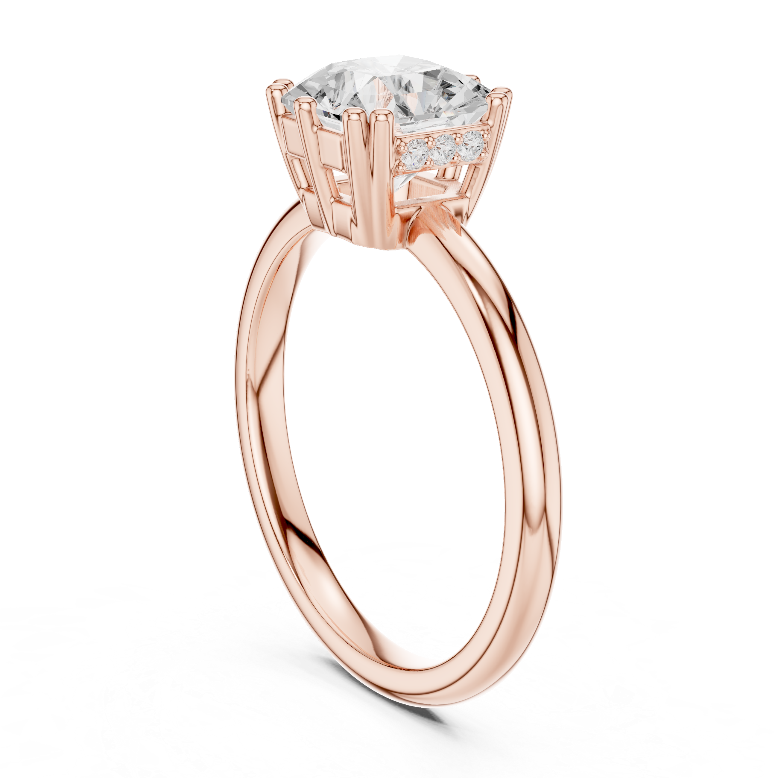 Gold 2Ct Radiant Cut Solitaire Lab Grown Diamond Sorella Ring
