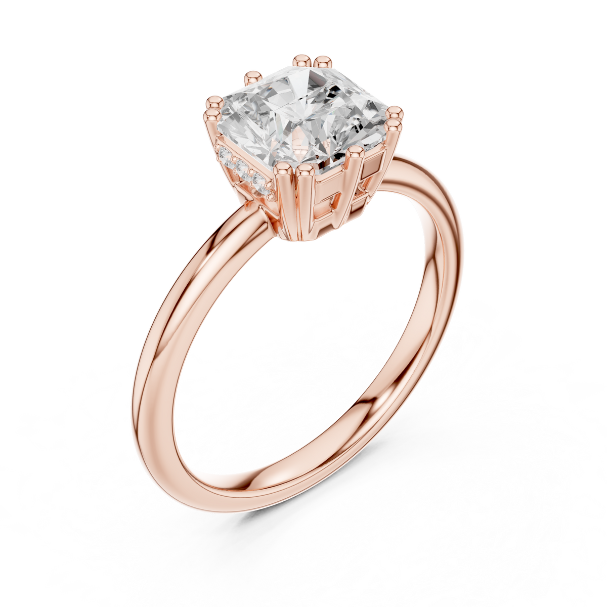 Gold 2Ct Radiant Cut Solitaire Lab Grown Diamond Sorella Ring
