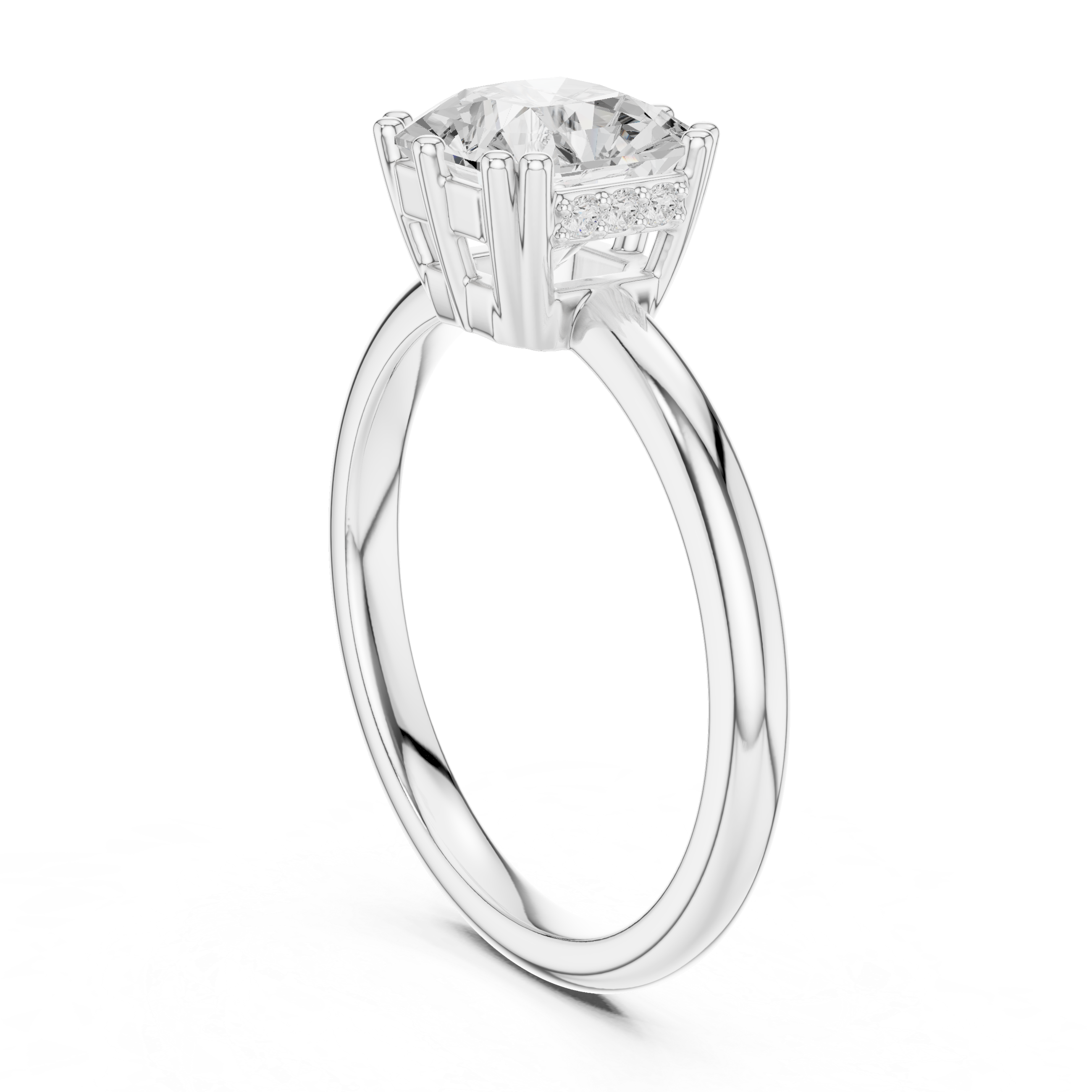 Gold 2Ct Radiant Cut Solitaire Lab Grown Diamond Sorella Ring