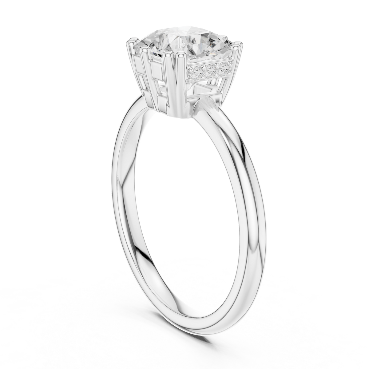 Gold 2Ct Radiant Cut Solitaire Lab Grown Diamond Sorella Ring