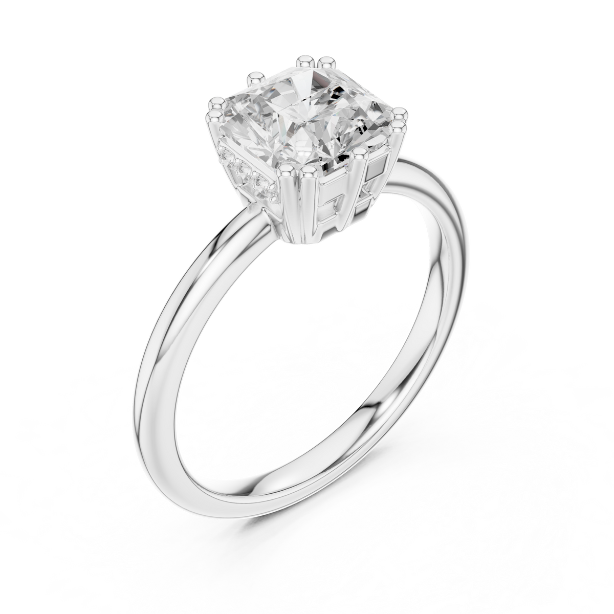 Gold 2Ct Radiant Cut Solitaire Lab Grown Diamond Sorella Ring