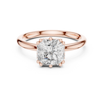 Gold 2Ct Radiant Cut Solitaire Lab Grown Diamond Sorella Ring