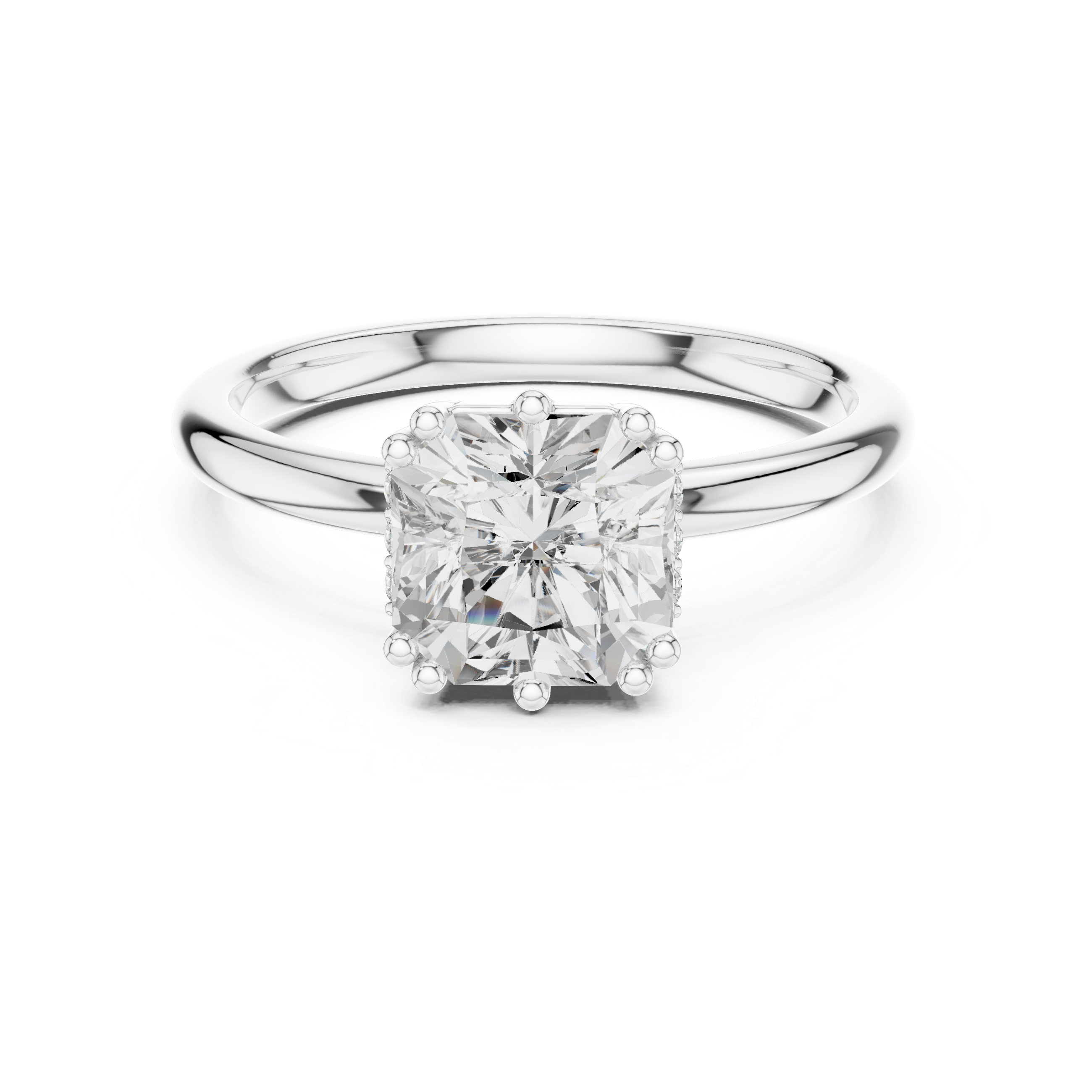 Gold 2Ct Radiant Cut Solitaire Lab Grown Diamond Sorella Ring