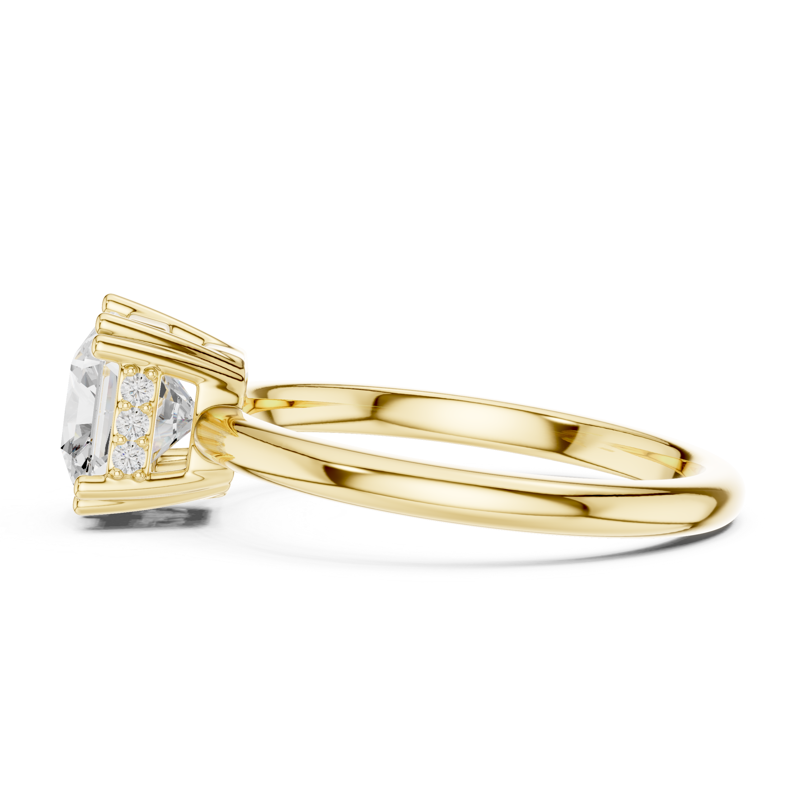 Gold 2Ct Radiant Cut Solitaire Lab Grown Diamond Sorella Ring