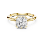 Gold 2Ct Radiant Cut Solitaire Lab Grown Diamond Sorella Ring
