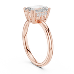 Gold 2Ct Emerald Cut Solitaire Lab Grown Diamond Ravena Ring