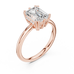 Gold 2Ct Emerald Cut Solitaire Lab Grown Diamond Ravena Ring