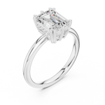 Gold 2Ct Emerald Cut Solitaire Lab Grown Diamond Ravena Ring