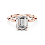 Gold 2Ct Emerald Cut Solitaire Lab Grown Diamond Ravena Ring