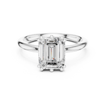 Gold 2Ct Emerald Cut Solitaire Lab Grown Diamond Ravena Ring