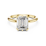 Gold 2Ct Emerald Cut Solitaire Lab Grown Diamond Ravena Ring