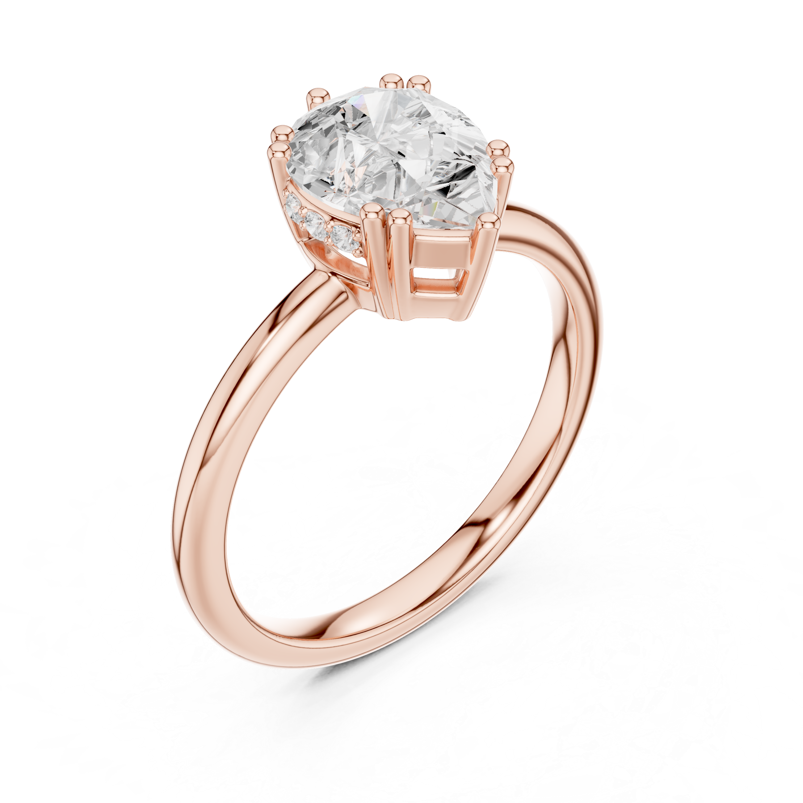 Gold 2Ct Pear Cut Solitaire Lab Grown Diamond Noreya Ring